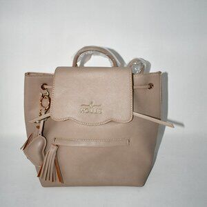 Hollis Mini Backpack in Nude – Velvet Lining with Heart Keychain, NWT